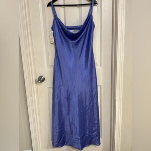 Vintage boutique Cicada “Audrise” Dark Lavender Satin Slip Dress - Size L